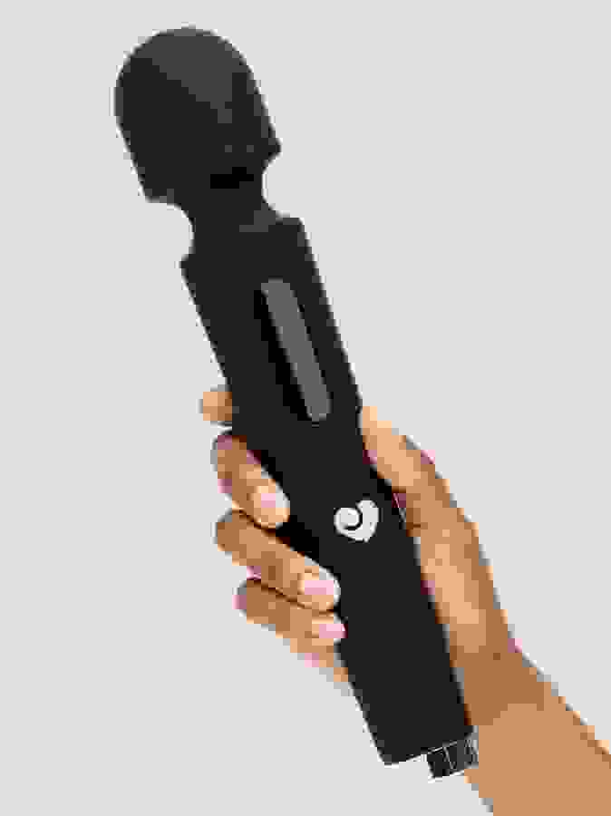 Lovehoney Power Play Rechargeable Wand Vibrator , Black, hi-res